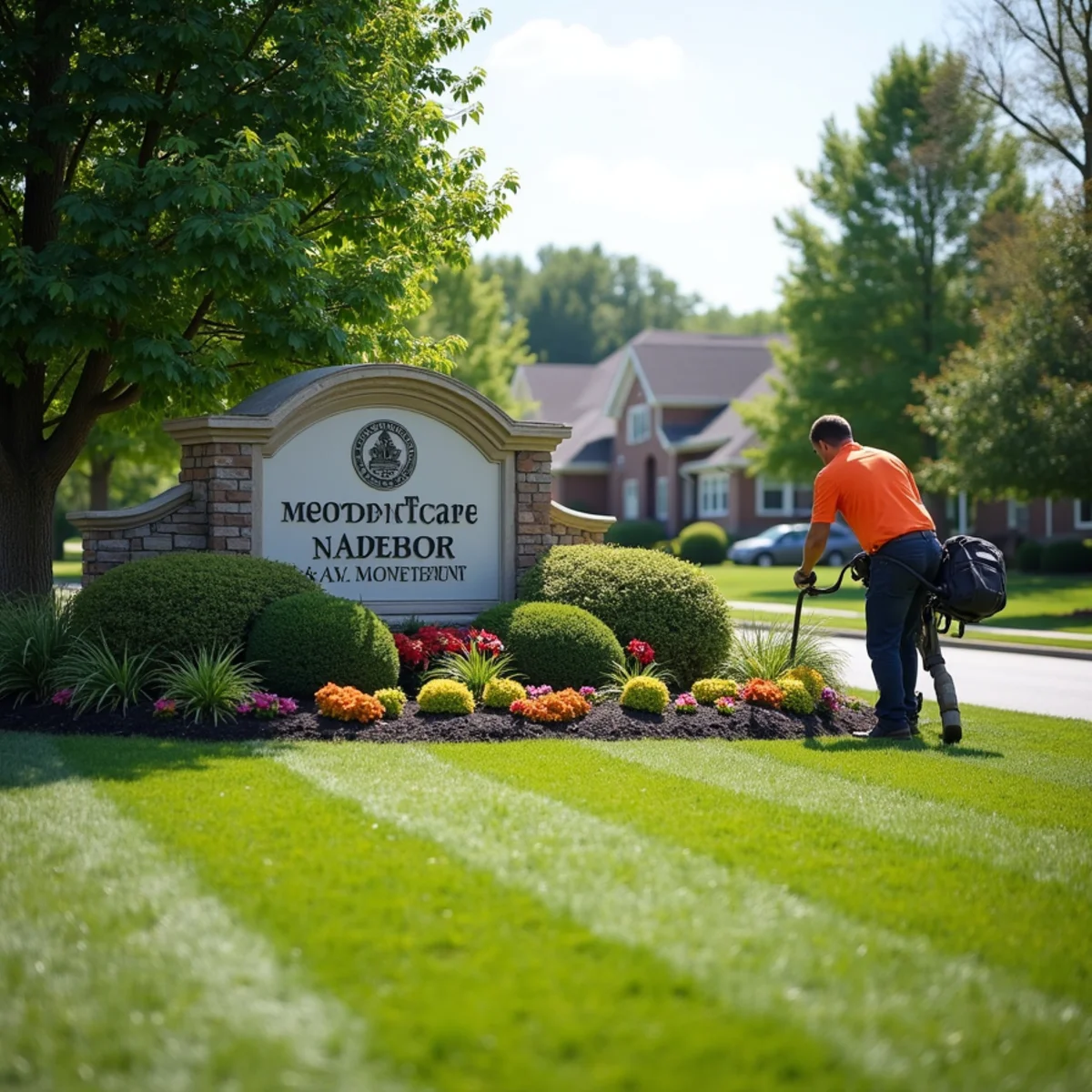 Well-maintained HOA subdivision common area in Central Kentucky
